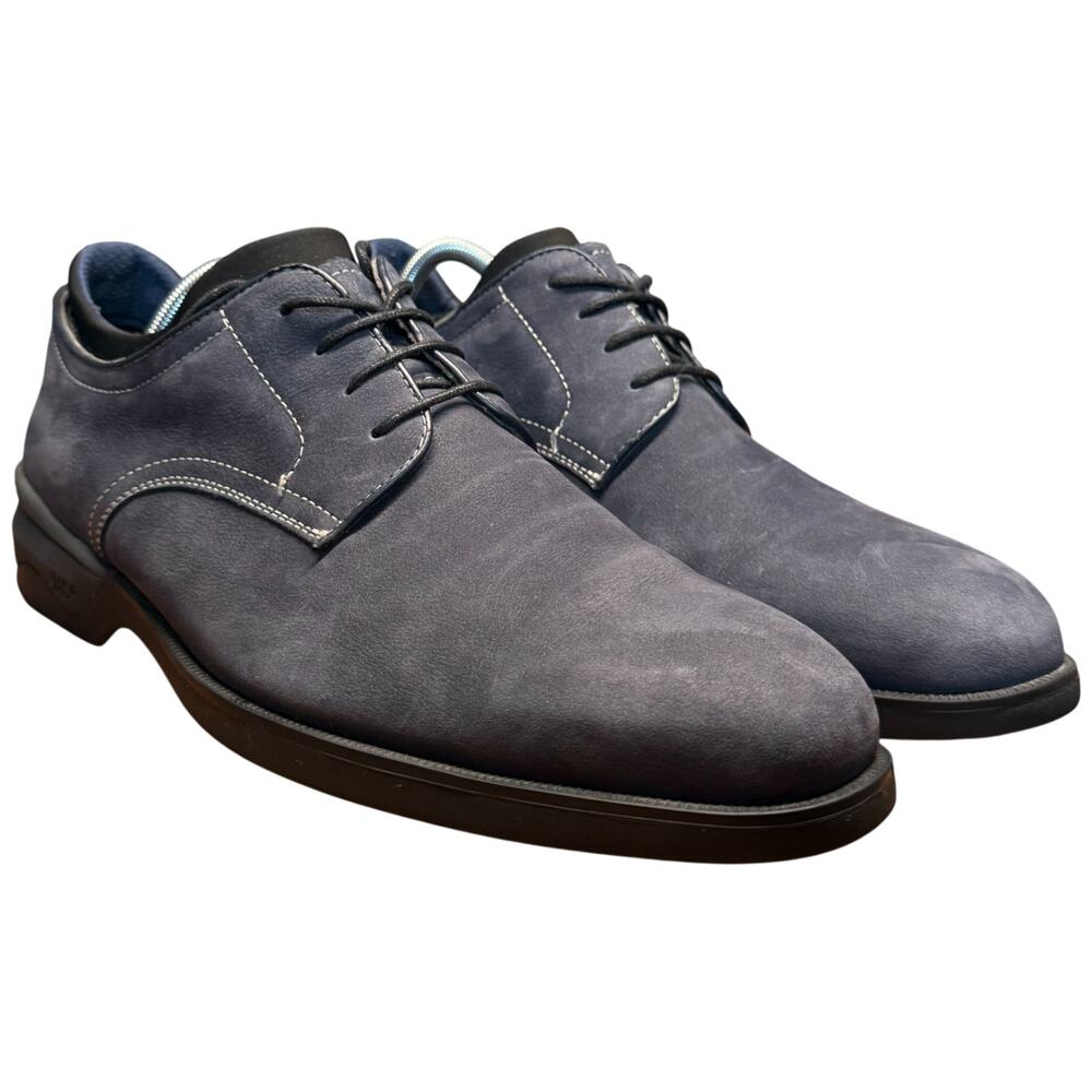 JOHNSTON & MURPHY XC4 Elkins Plain Toe Men's 10M Dual Width Navy Suede Shoes - Picture 7 of 13